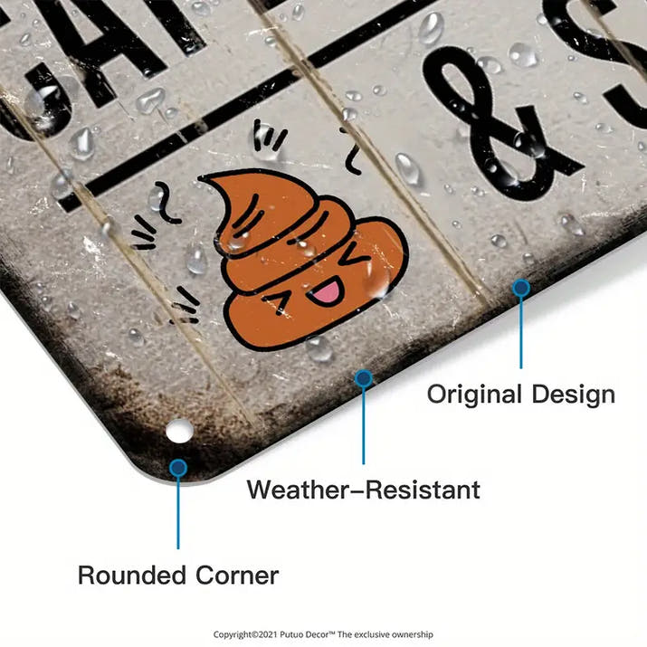 Vintage Bathroom Humor Metal Sign