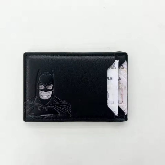 Men’s Batman Bifold Wallet – Lightweight PU Leather with Multiple Card Slots & Money Clip, Compact Card Holder for Travel & Daily Use